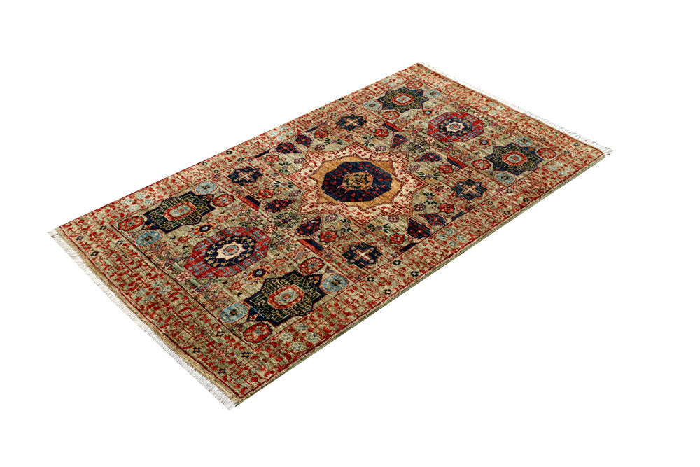 Dark Sea Green Mamluk 2' 9 x 5' - No. 62078 - ALRUG Rug Store