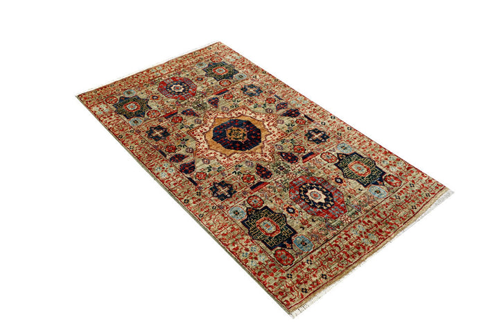 Dark Sea Green Mamluk 2' 9 x 5' - No. 62078 - ALRUG Rug Store