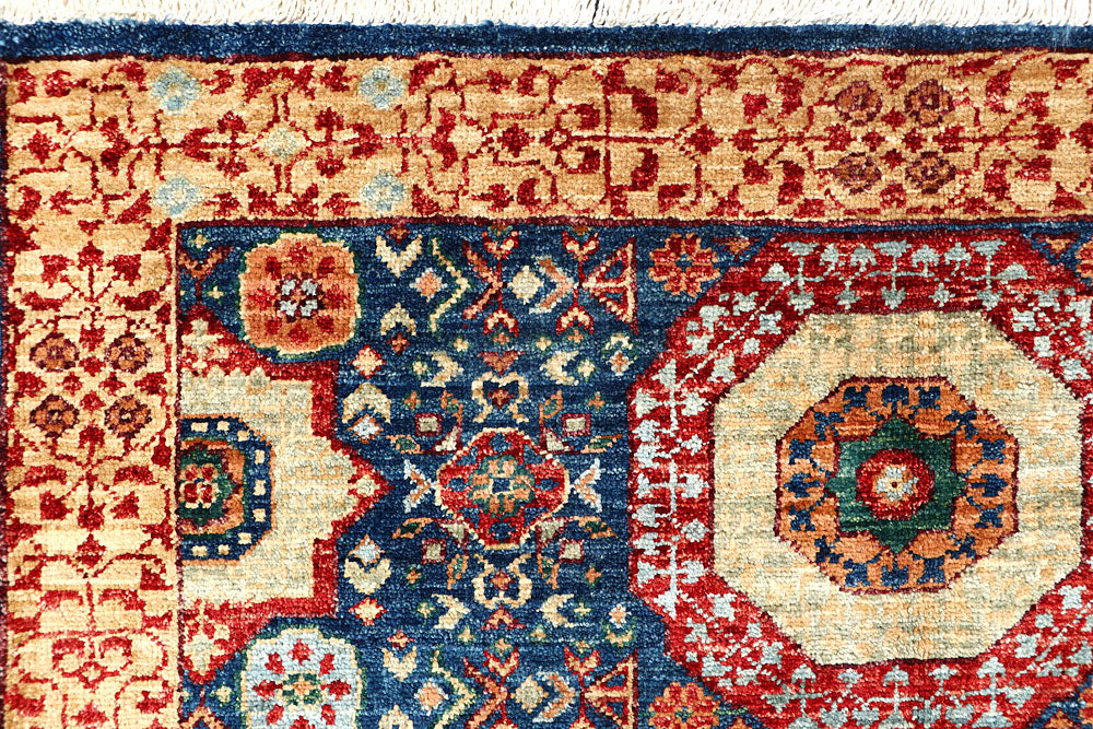 Dark Blue Mamluk 3' 2 x 5' 1 - No. 62086 - ALRUG Rug Store