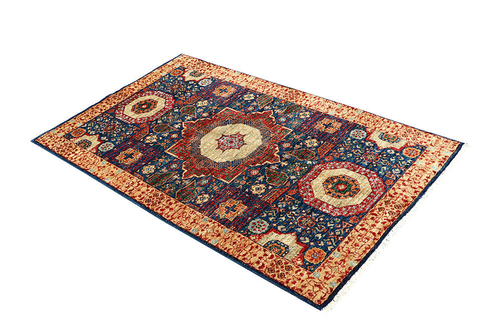 Dark Blue Mamluk 3' 2 x 5' 1 - No. 62086 - ALRUG Rug Store