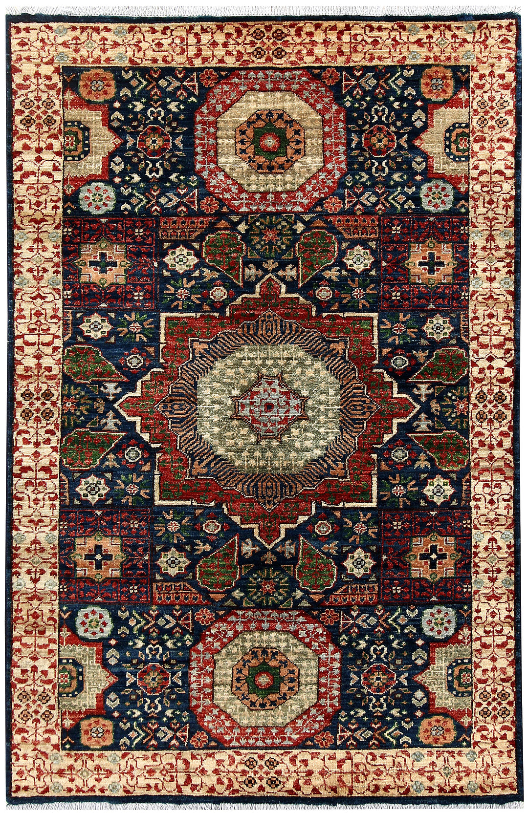Midnight Blue Mamluk 3' 3 x 5' - No. 62107 - ALRUG Rug Store