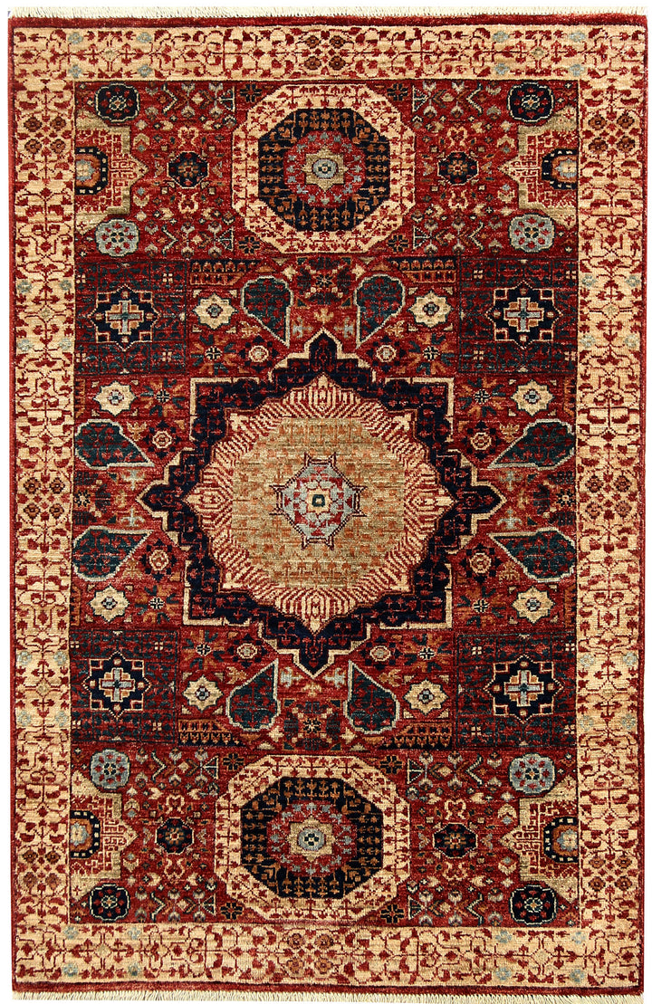 Firebrick Mamluk 3' 4 x 4' 11 - No. 62121 - ALRUG Rug Store