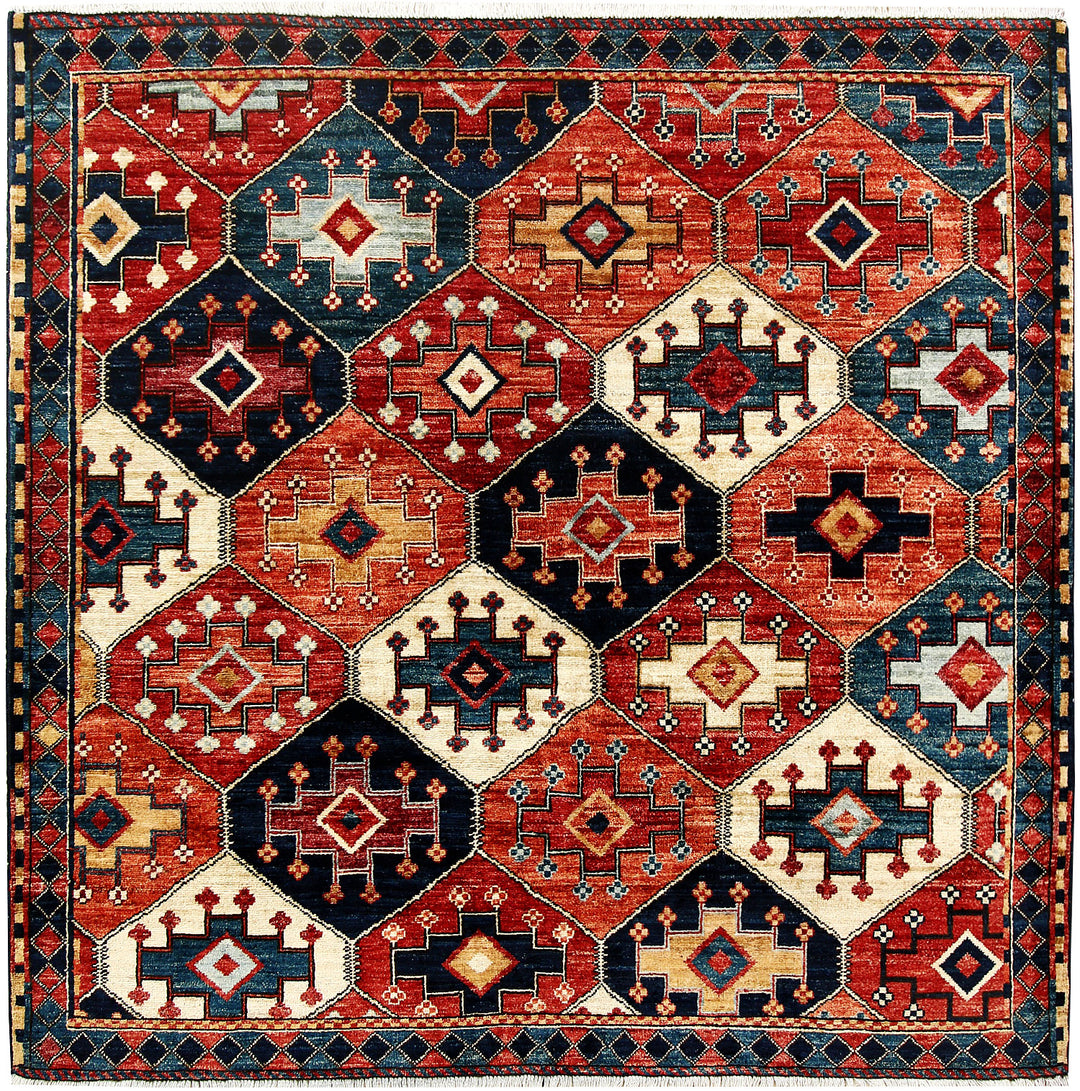 Multi Colored Ikat 5' x 4' 11 - No. 62160 - ALRUG Rug Store
