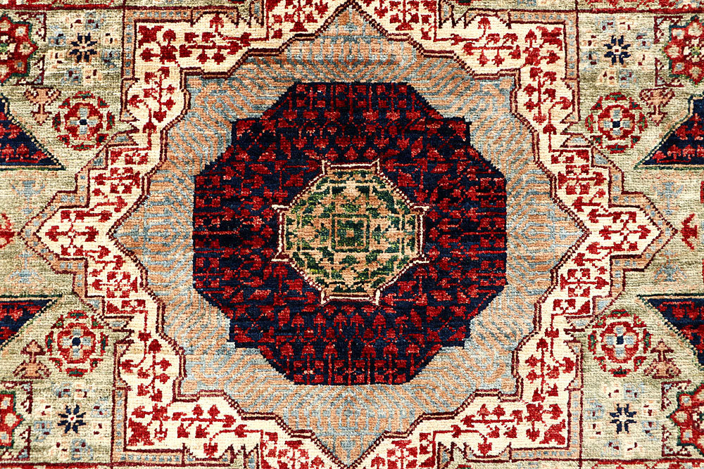 Dark Sea Green Mamluk 4' 10 x 6' 9 - No. 62161 - ALRUG Rug Store