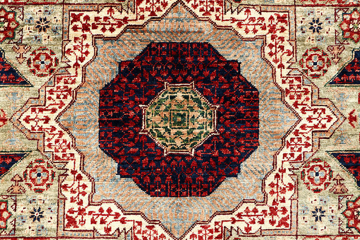 Dark Sea Green Mamluk 4' 10 x 6' 9 - No. 62161 - ALRUG Rug Store