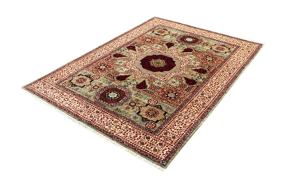 Dark Sea Green Mamluk 4' 10 x 6' 9 - No. 62161 - ALRUG Rug Store