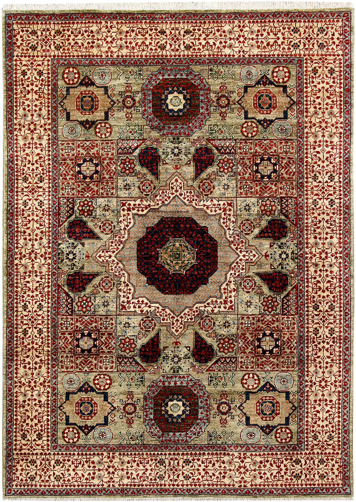 Dark Sea Green Mamluk 4' 10 x 6' 9 - No. 62161 - ALRUG Rug Store