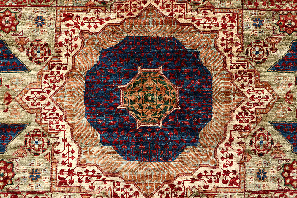 Dark Sea Green Mamluk 4' 10 x 6' 7 - No. 62165 - ALRUG Rug Store