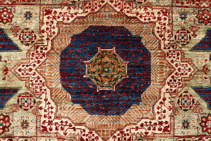 Dark Sea Green Mamluk 4' 10 x 6' 7 - No. 62165 - ALRUG Rug Store