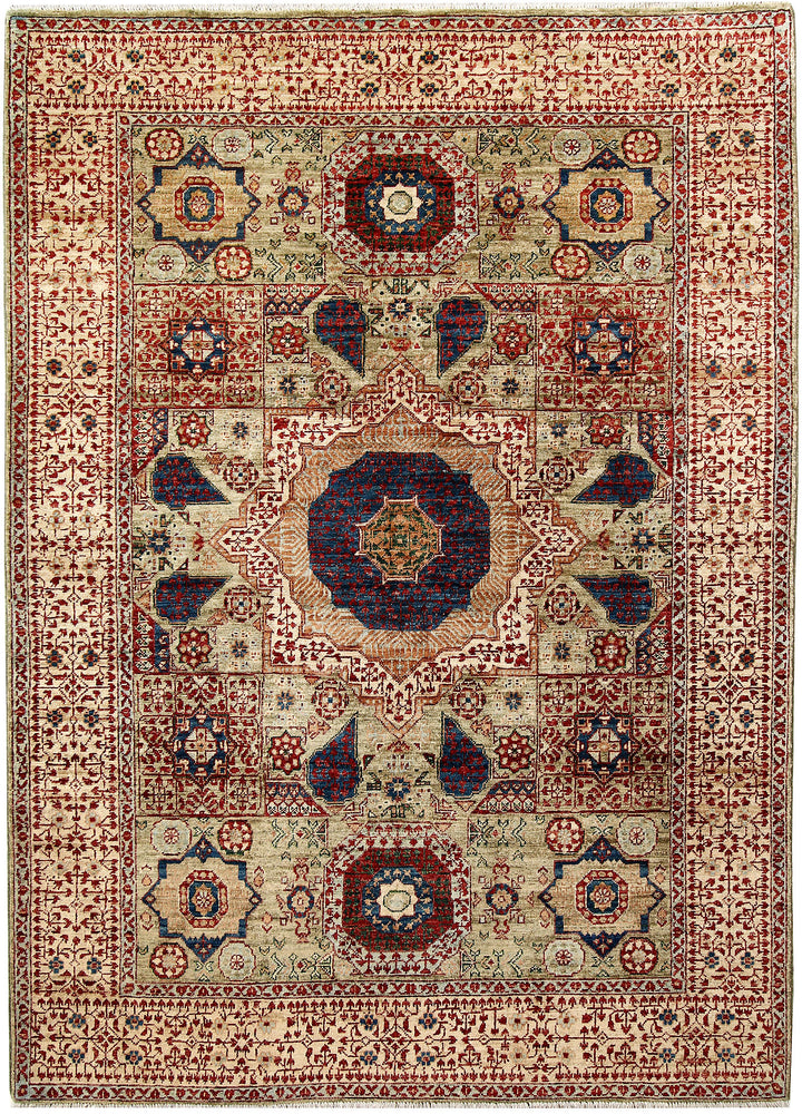 Dark Sea Green Mamluk 4' 10 x 6' 7 - No. 62165 - ALRUG Rug Store