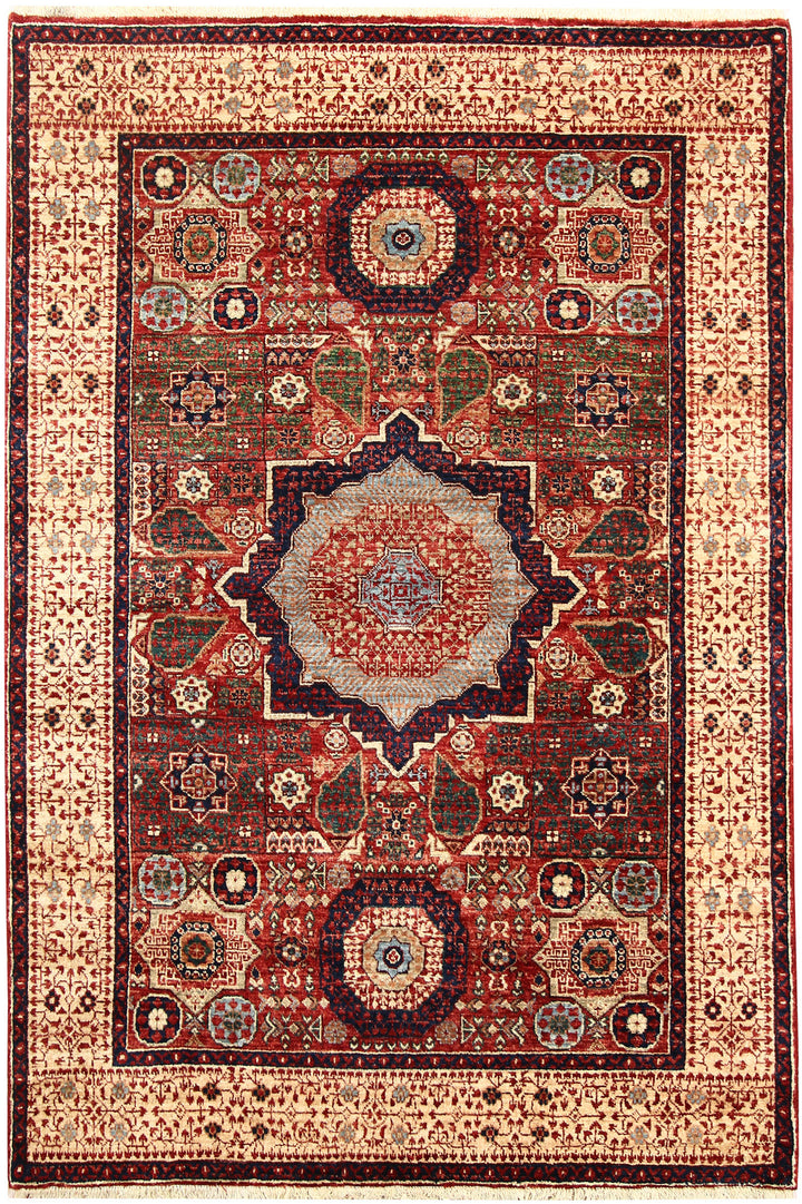 Firebrick Mamluk 3' 10 x 5' 9 - No. 62210 - ALRUG Rug Store