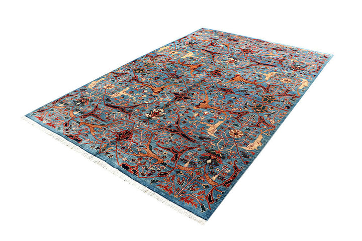 Sky Blue Ikat 5' 10 x 8' 8 - No. 62235 - ALRUG Rug Store