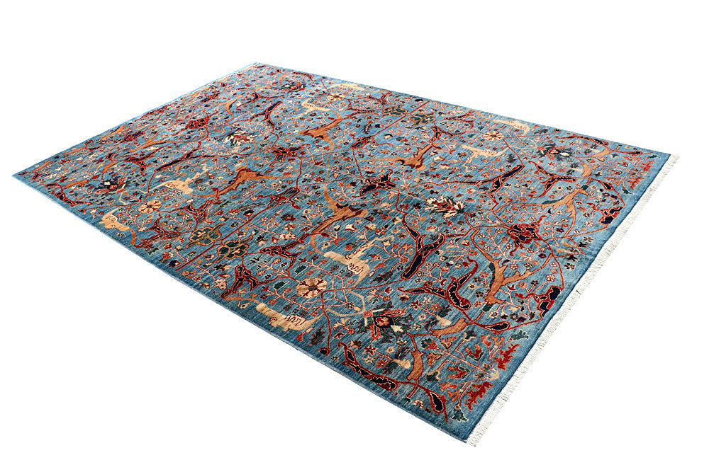 Sky Blue Ikat 5' 10 x 8' 8 - No. 62235 - ALRUG Rug Store