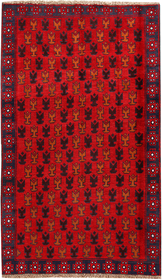 Red Baluchi 3' 8 x 6' 3 - No. 62295 - ALRUG Rug Store