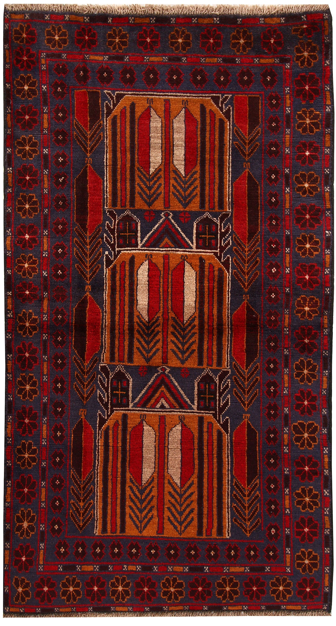 Dark Blue Baluchi 3' 6 x 6' 6 - No. 62307 - ALRUG Rug Store