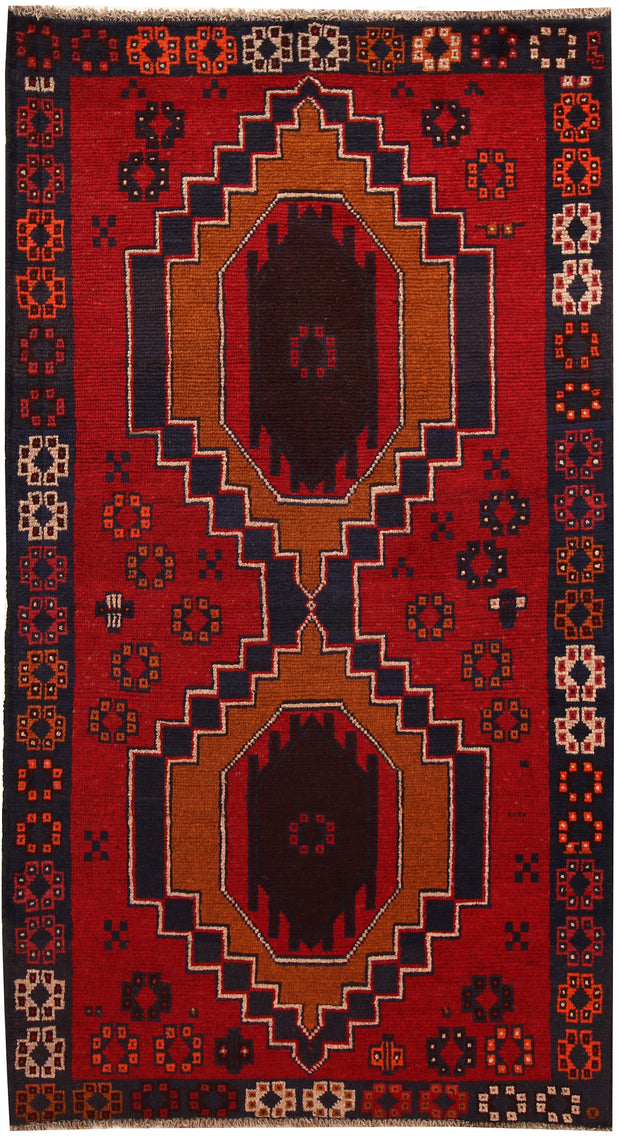Firebrick Baluchi 3' 7 x 6' 4 - No. 62323 - ALRUG Rug Store