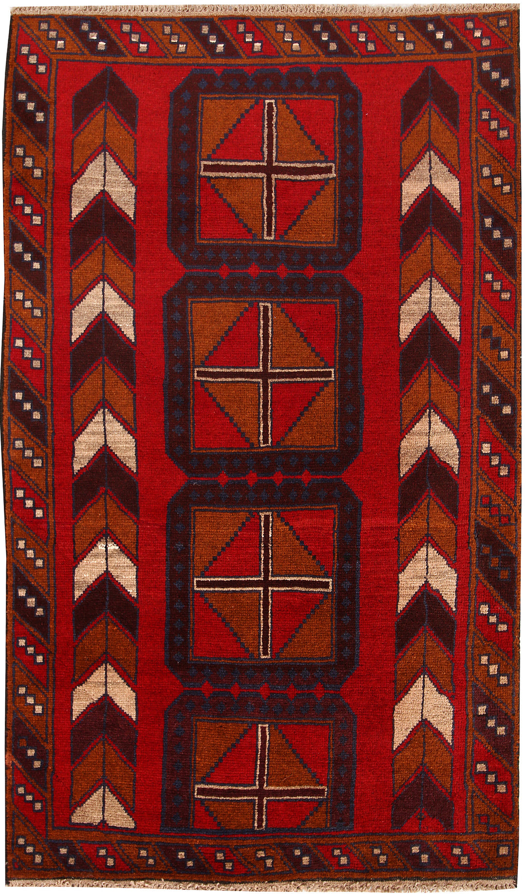 Firebrick Baluchi 3' 9 x 6' 2 - No. 62325 - ALRUG Rug Store