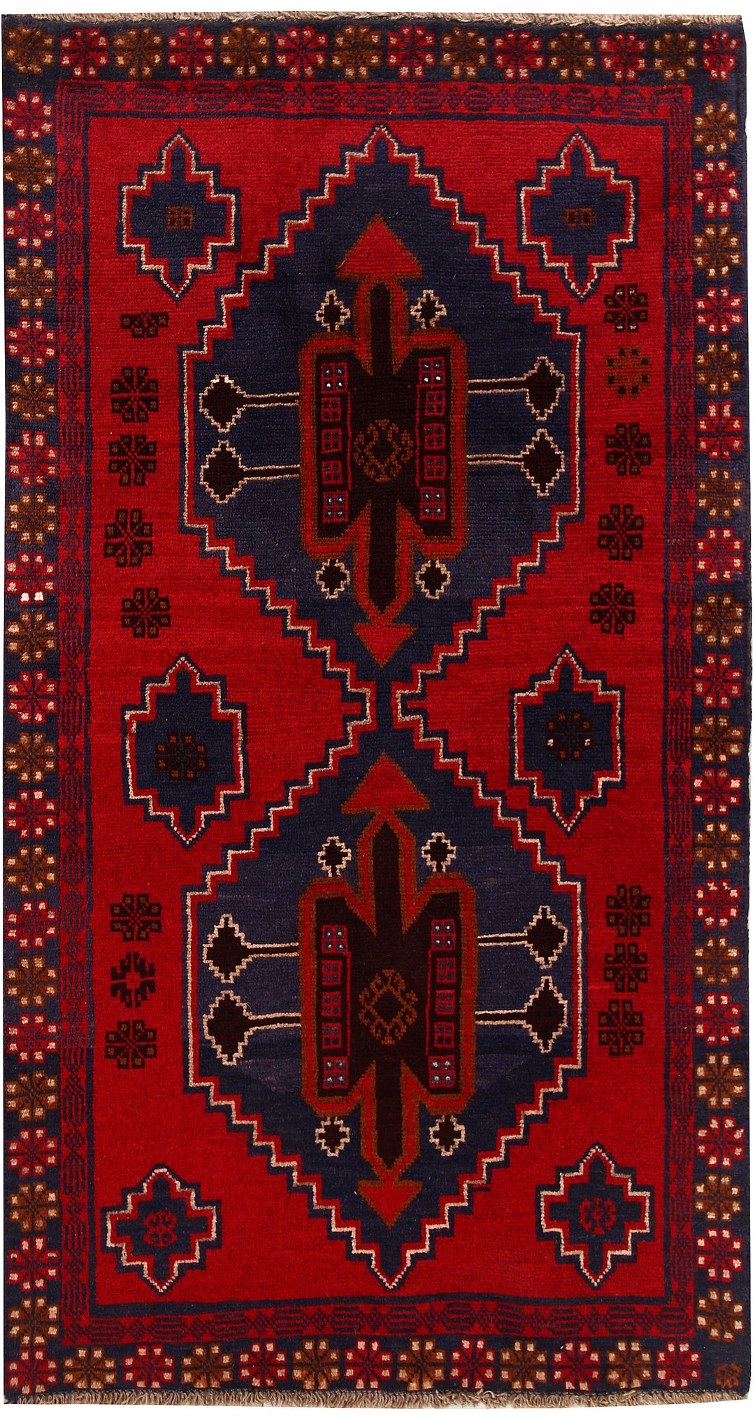 Firebrick Baluchi 3' 7 x 6' 6 - No. 62327 - ALRUG Rug Store