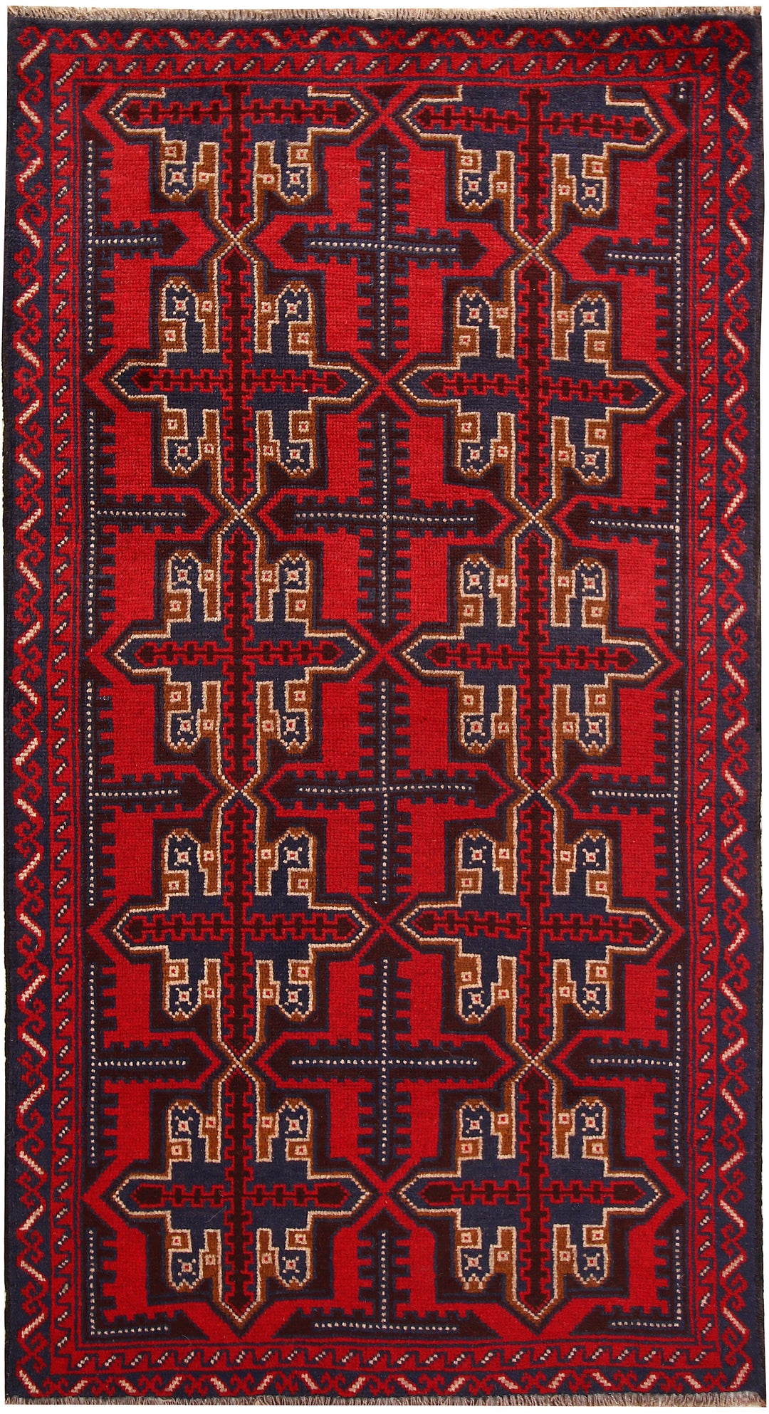 Firebrick Baluchi 3' 7 x 6' 7 - No. 62331 - ALRUG Rug Store