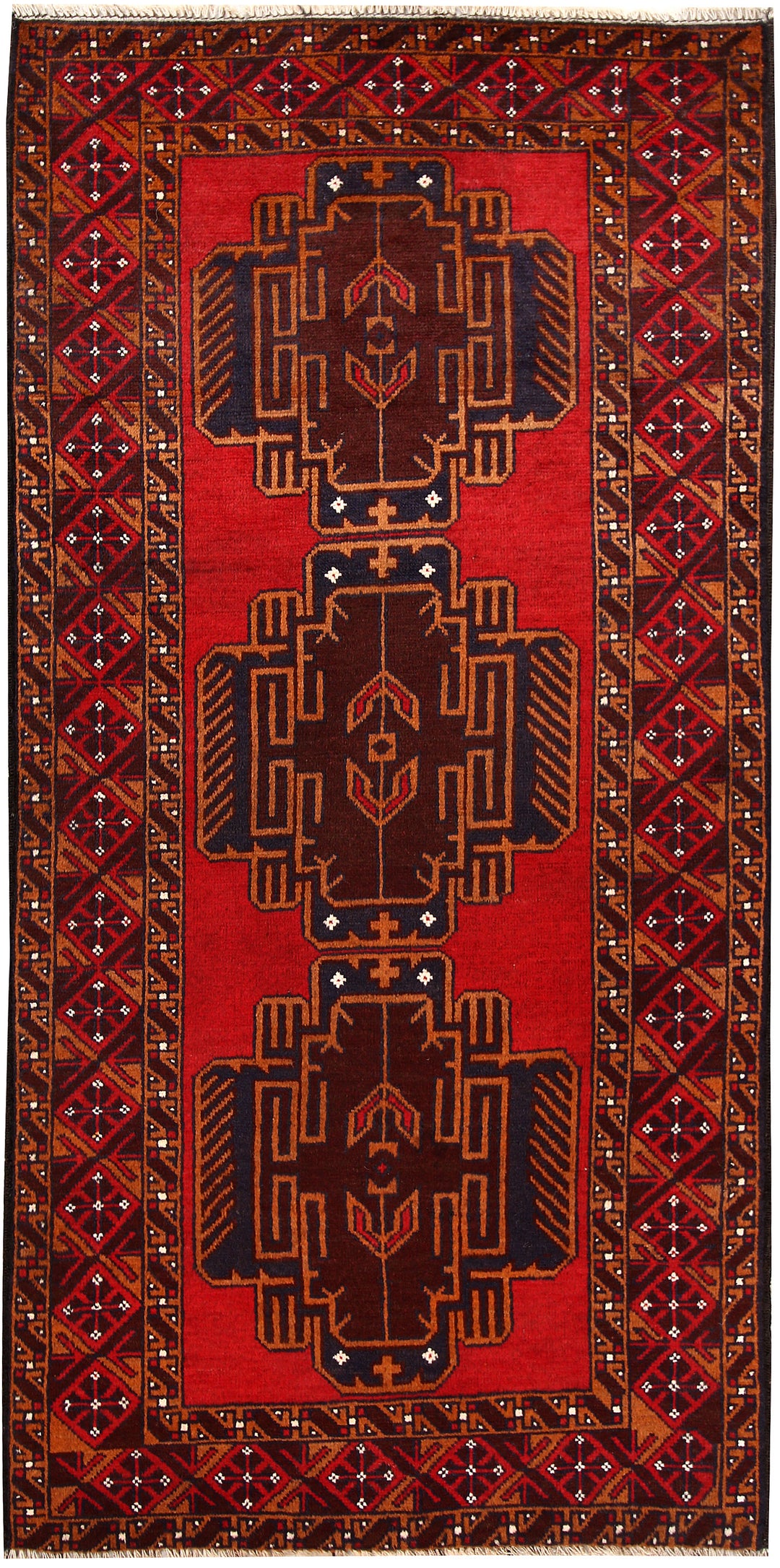 Firebrick Baluchi 3' 3 x 6' 7 - No. 62332 - ALRUG Rug Store