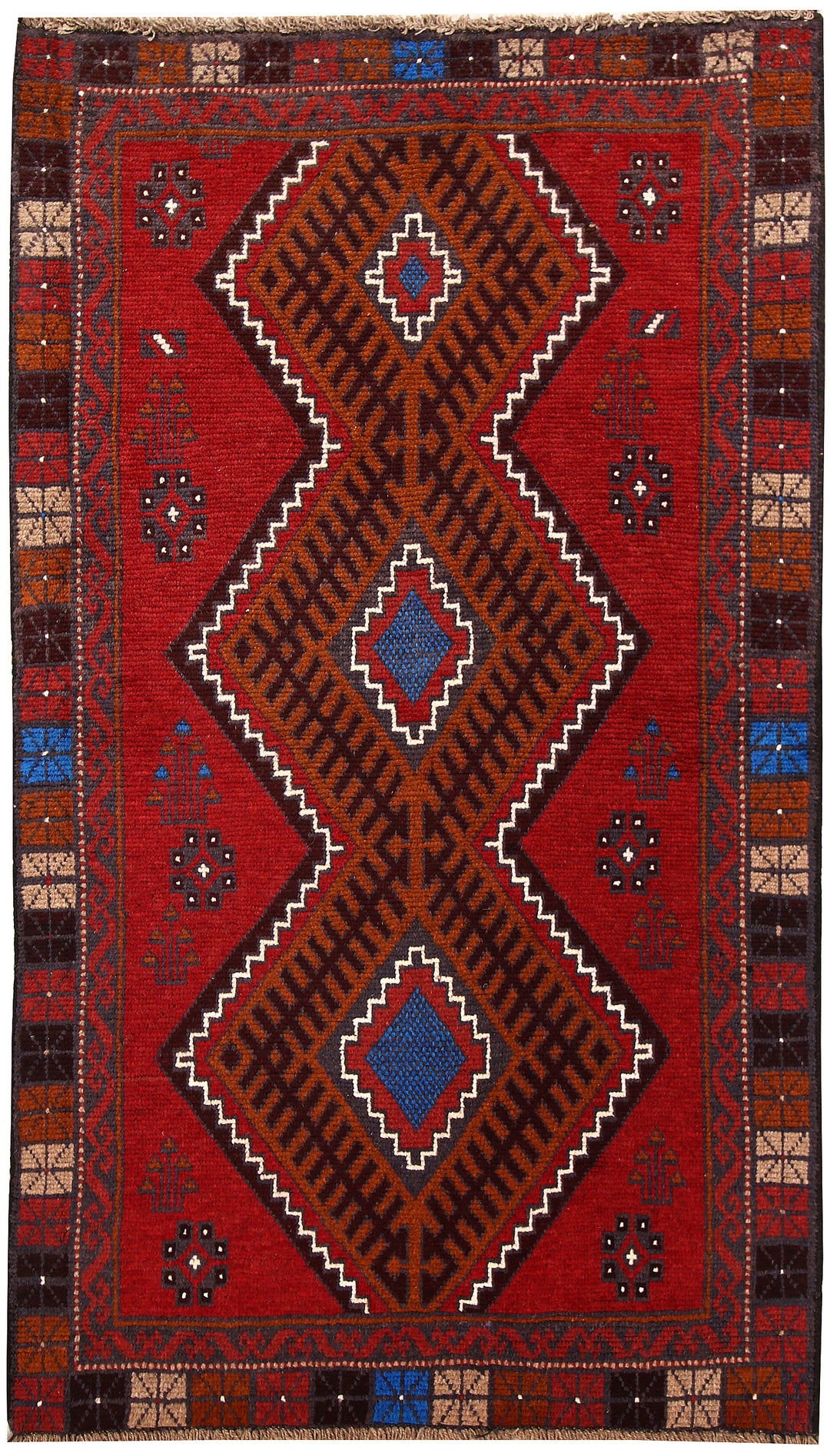 Firebrick Baluchi 3' 6 x 6' - No. 62333 - ALRUG Rug Store