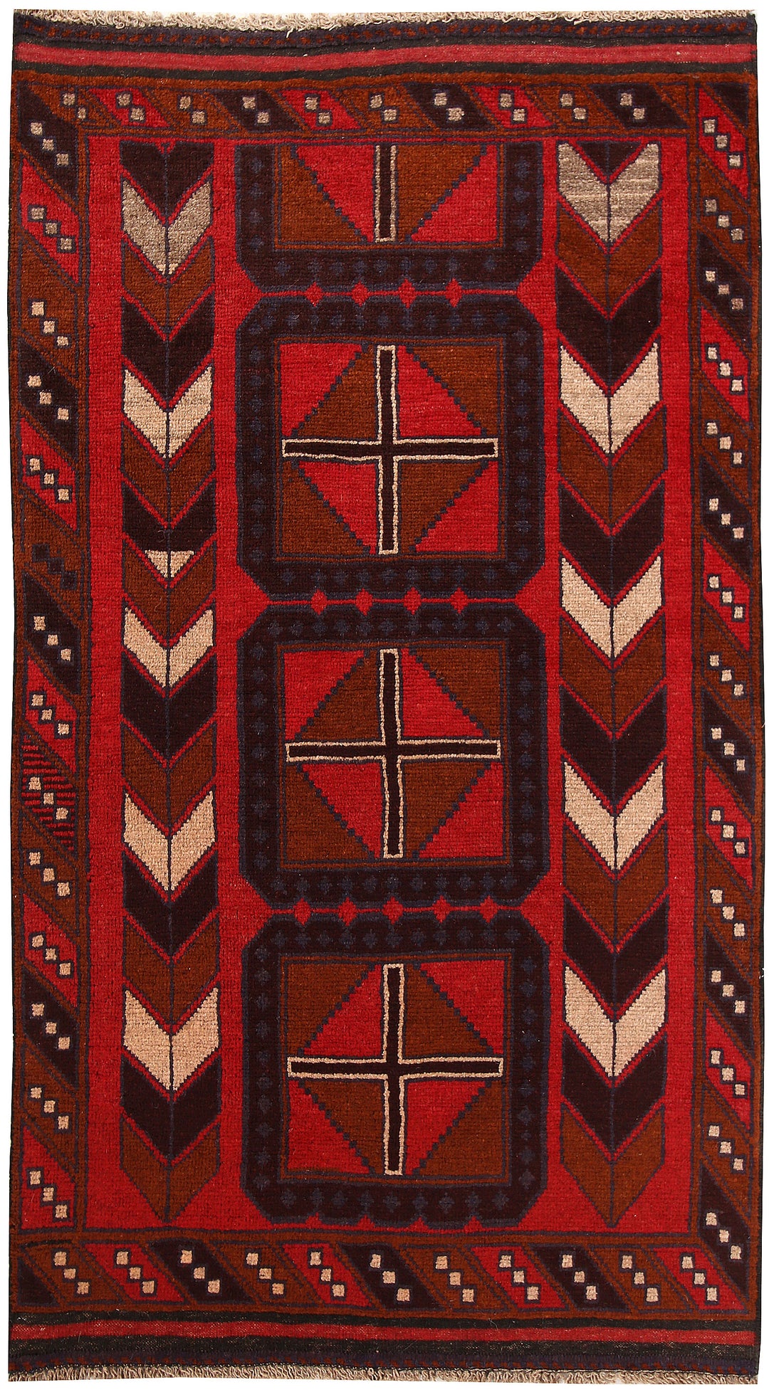Firebrick Baluchi 3' 6 x 6' 1 - No. 62334 - ALRUG Rug Store