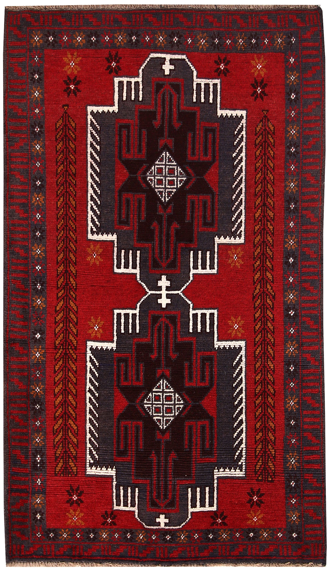 Firebrick Baluchi 3' 9 x 6' 6 - No. 62342 - ALRUG Rug Store
