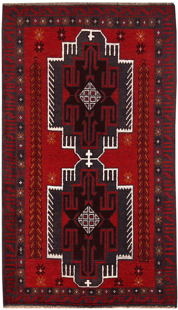 Firebrick Baluchi 3' 9 x 6' 6 - No. 62342 - ALRUG Rug Store