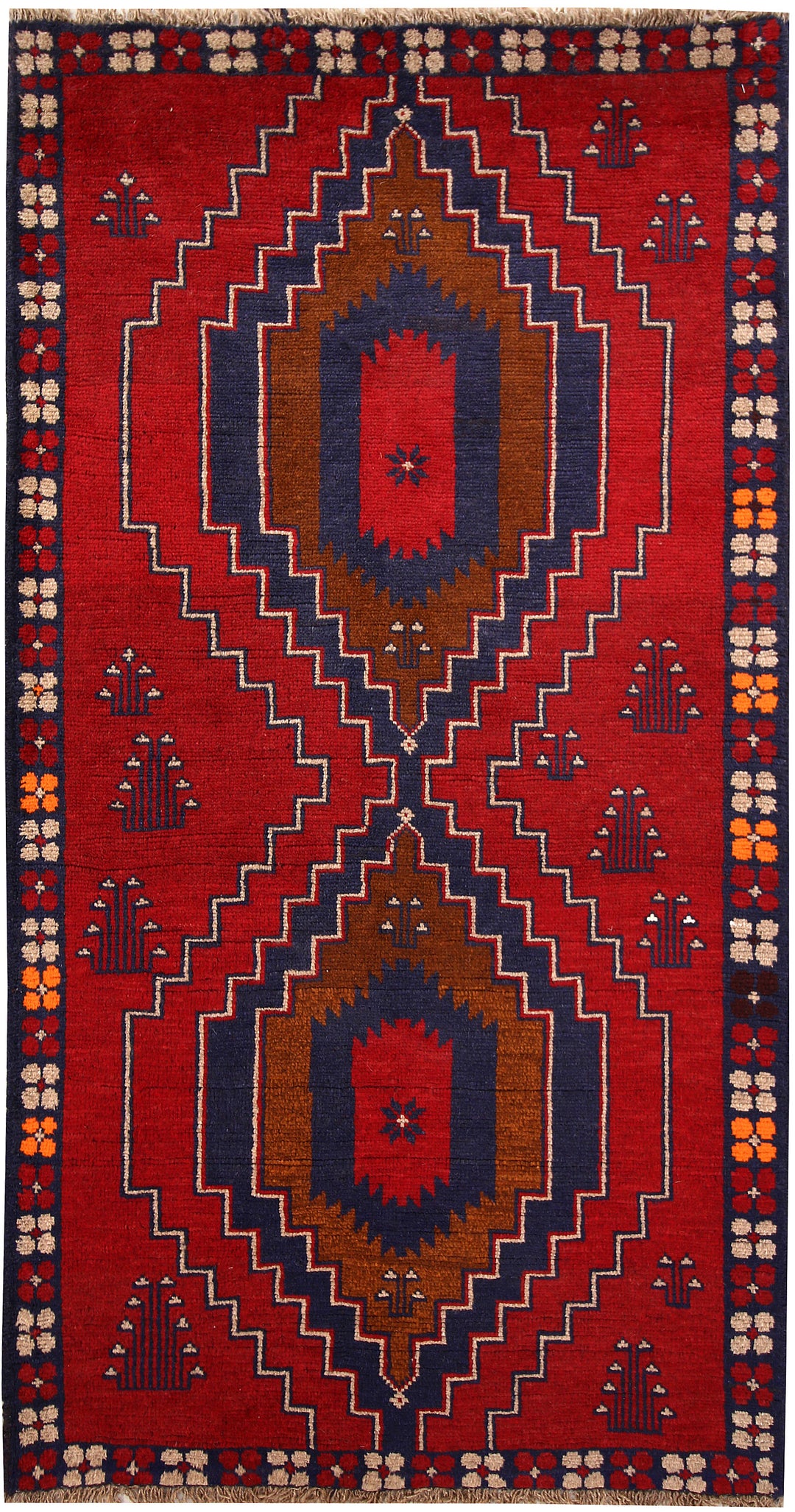 Firebrick Baluchi 3' 7 x 6' 9 - No. 62343 - ALRUG Rug Store