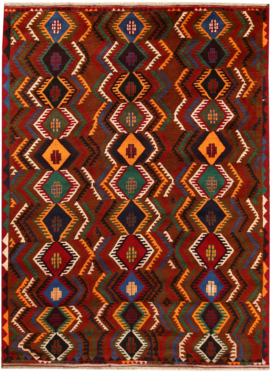 Saddle Brown Baluchi 6' 8 x 8' 11 - No. 62351 - ALRUG Rug Store