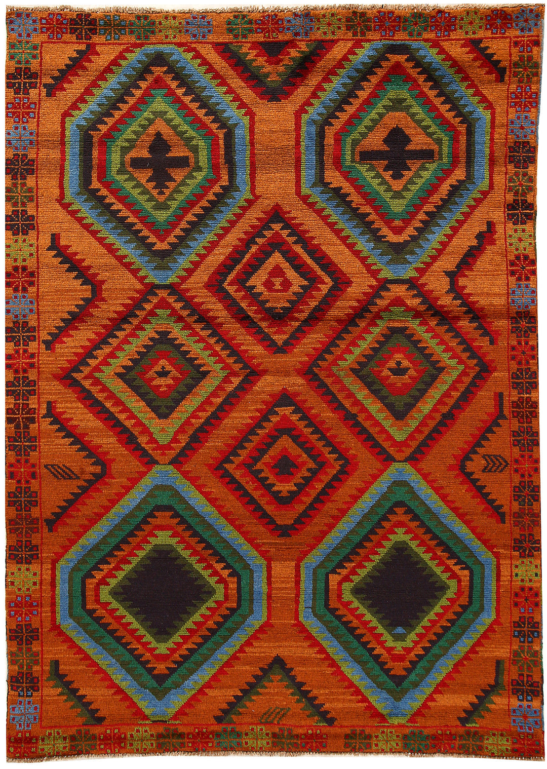 Dark Orange Baluchi 5' 9 x 8' 1 - No. 62387 - ALRUG Rug Store