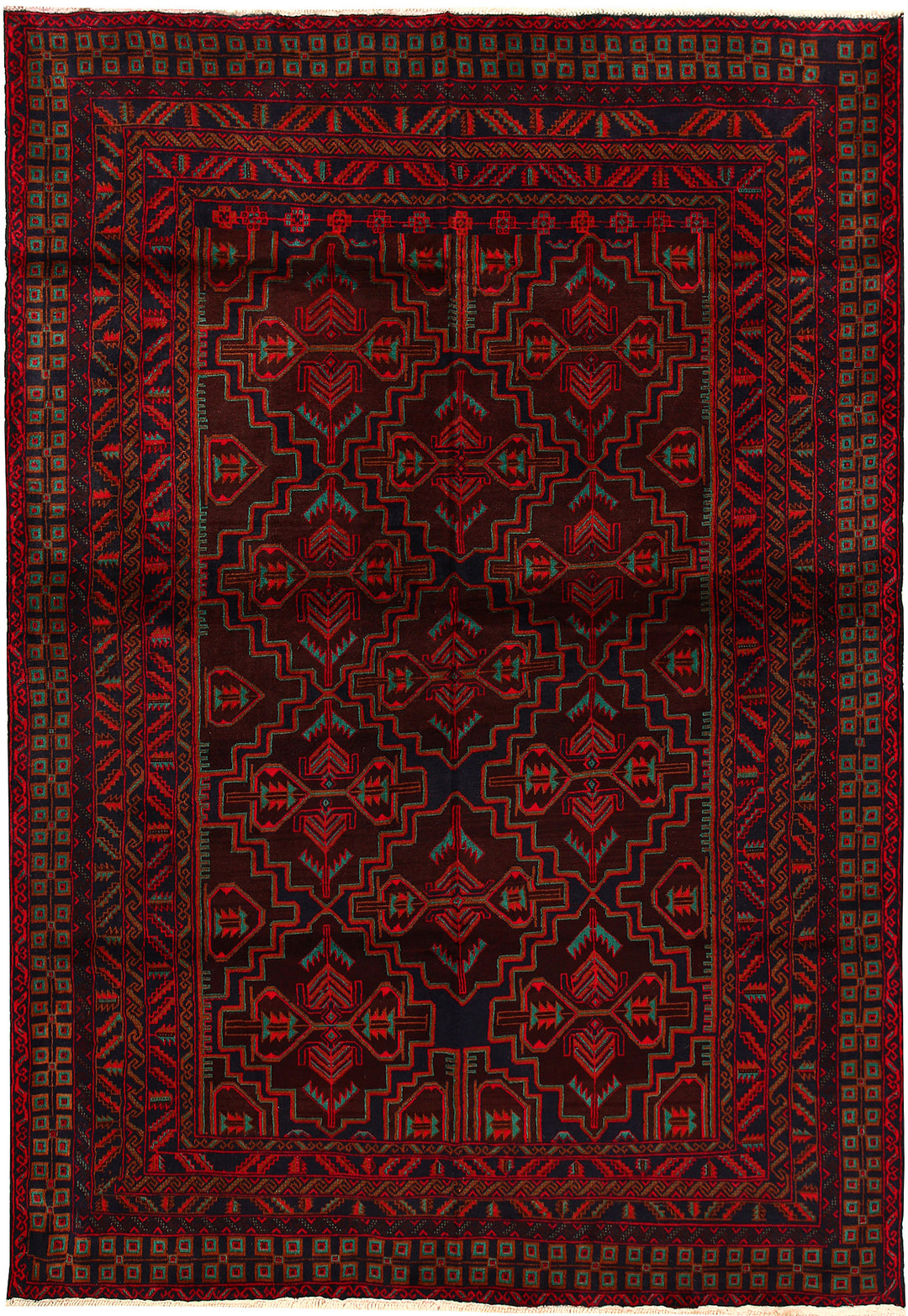 Maroon Baluchi 6' 5 x 9' 8 - No. 62400 - ALRUG Rug Store