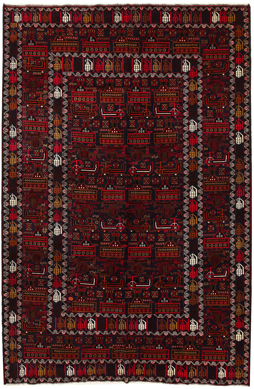 Black Baluchi 6' 4 x 9' 9 - No. 62401 - ALRUG Rug Store