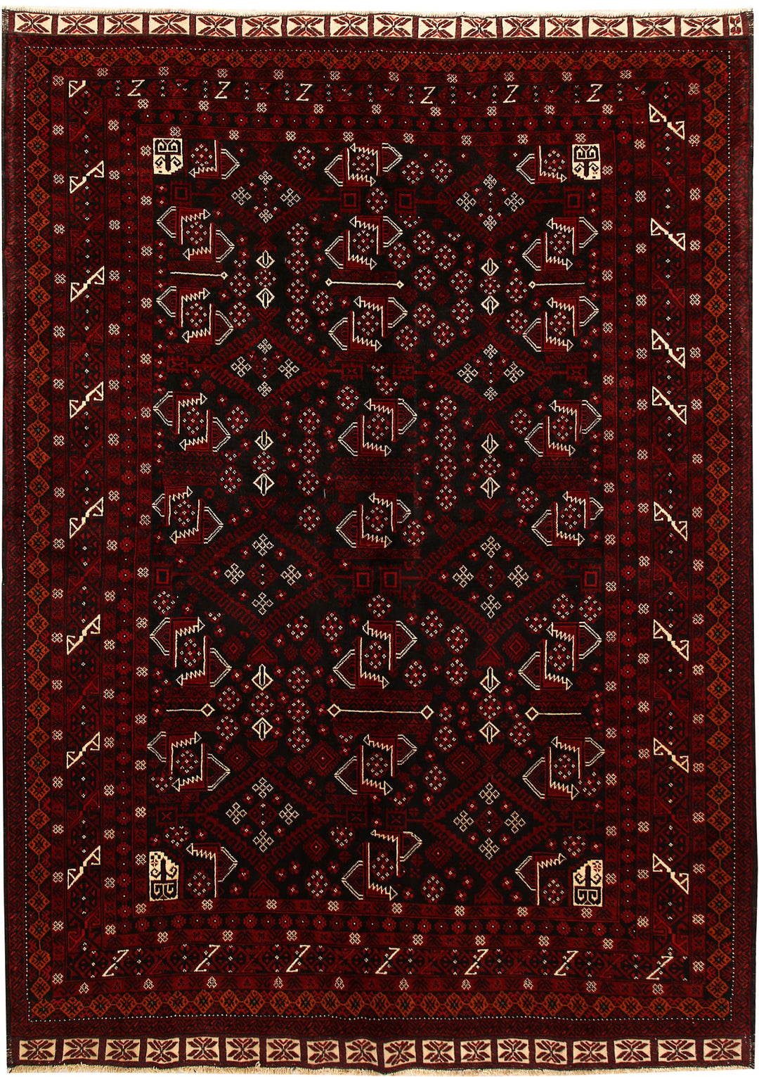 Black Baluchi 6' 8 x 9' 5 - No. 62412 - ALRUG Rug Store