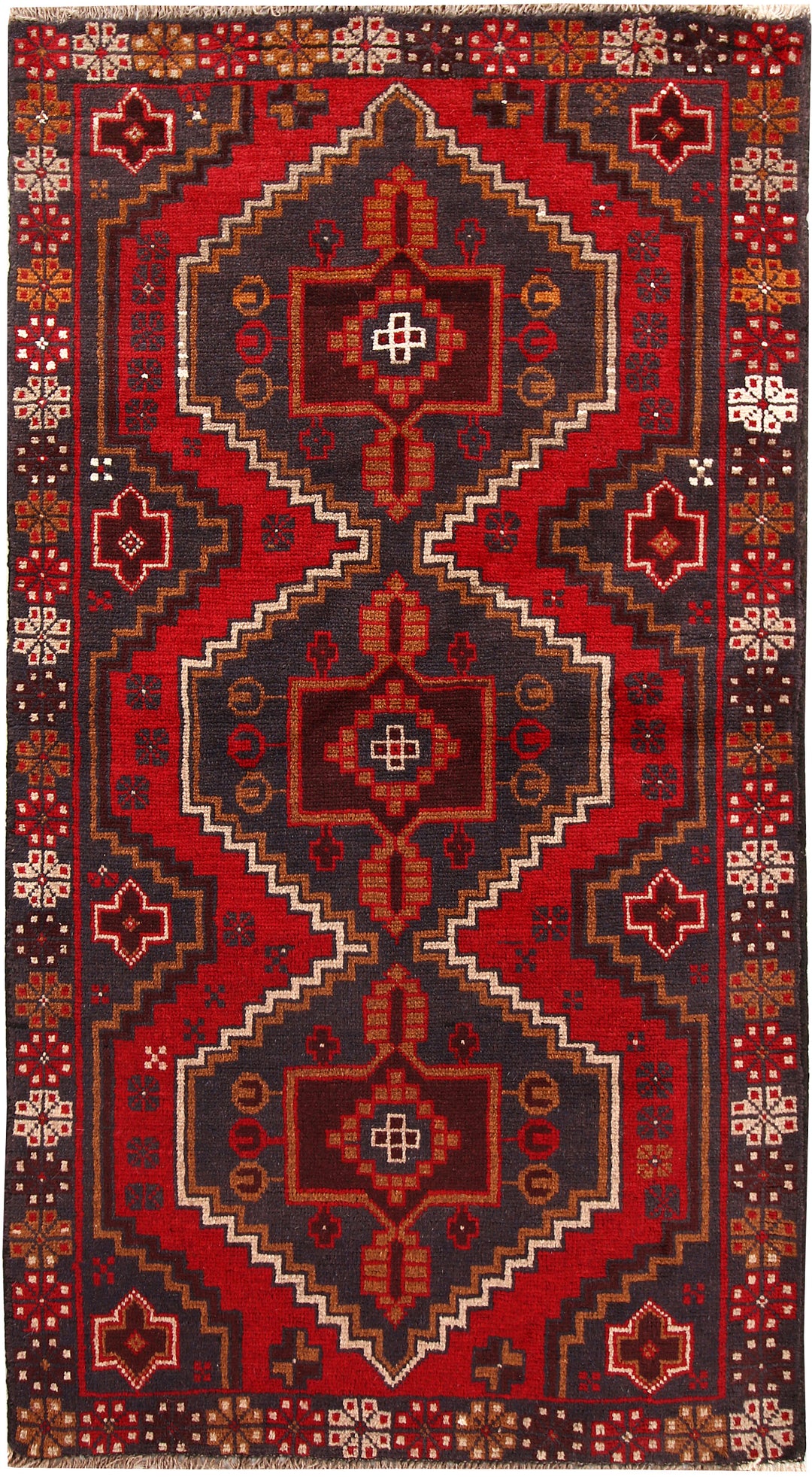 Firebrick Baluchi 3' 7 x 6' 7 - No. 62438 - ALRUG Rug Store
