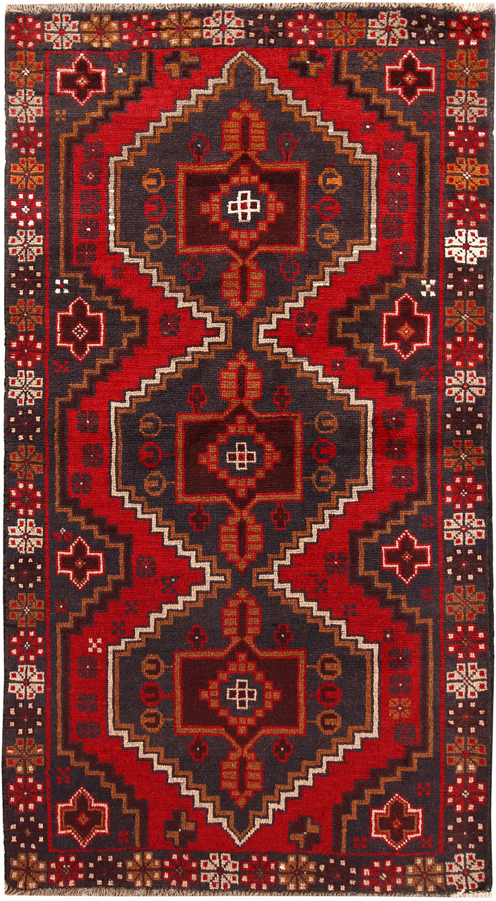 Firebrick Baluchi 3'  7" x 6'  7" - No. QA29166