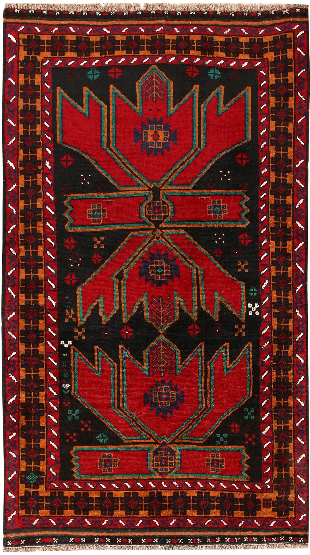 Black Baluchi 3' 6 x 6' 2 - No. 62440 - ALRUG Rug Store
