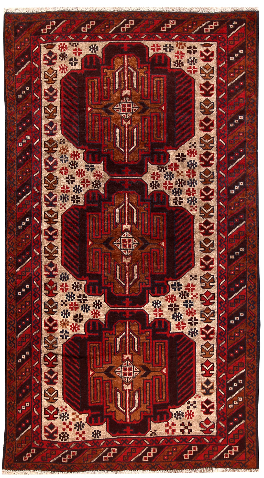 Tan Baluchi 3' 5 x 6' 2 - No. 62449 - ALRUG Rug Store