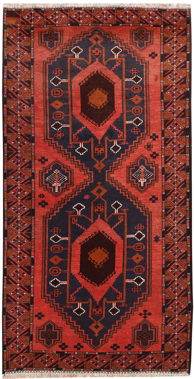 Indian Red Baluchi 3' 6 x 6' 8 - No. 62461 - ALRUG Rug Store
