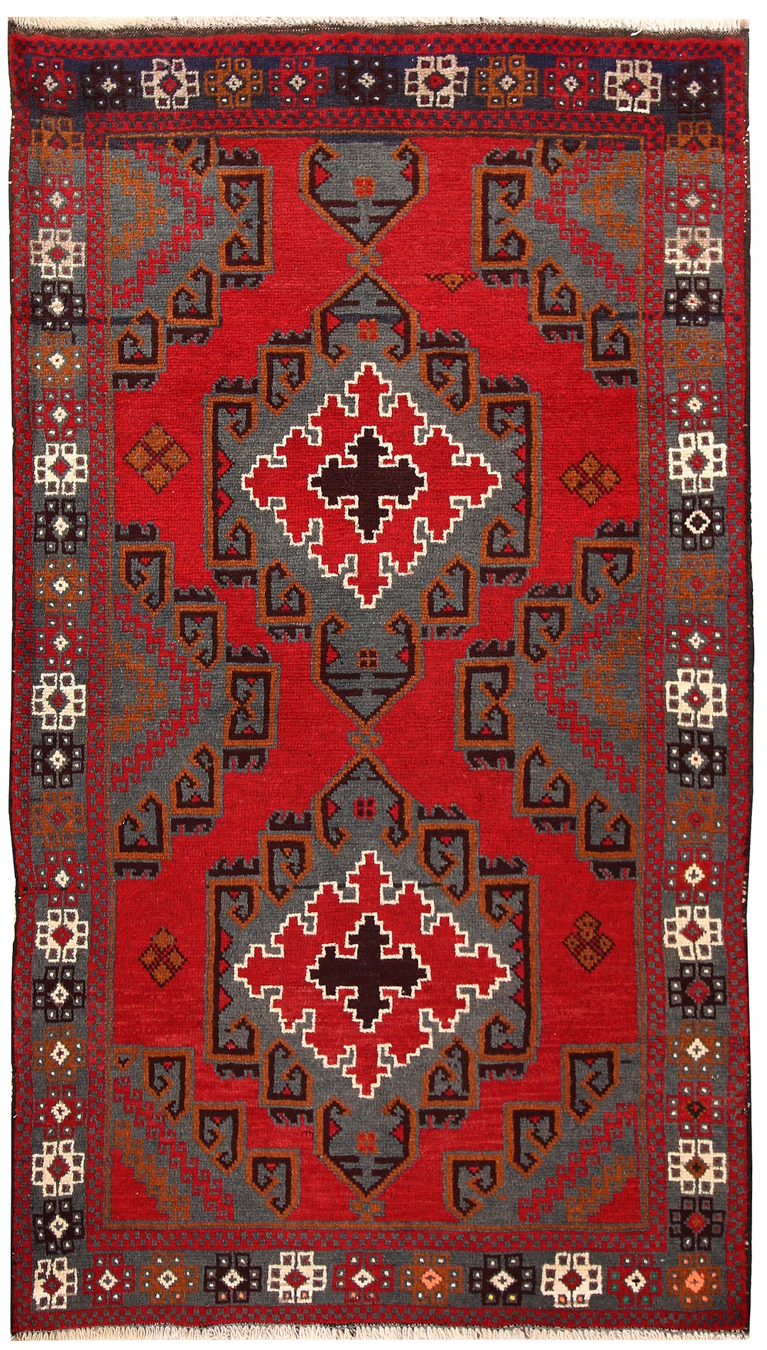Firebrick Baluchi 3' 7 x 6' 3 - No. 62465 - ALRUG Rug Store