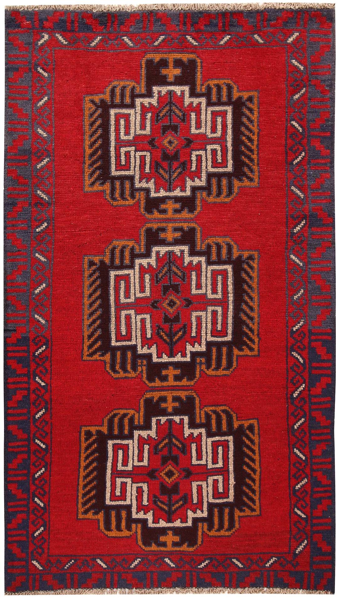 Firebrick Baluchi 3' 7 x 6' 4 - No. 62478 - ALRUG Rug Store