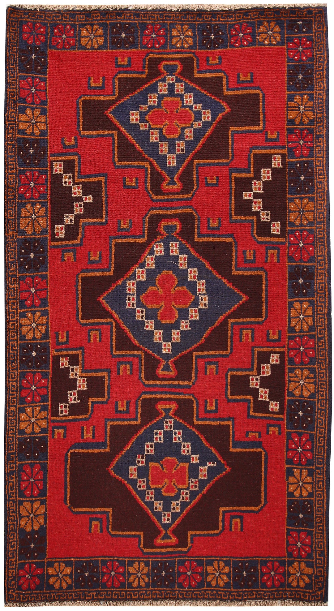 Firebrick Baluchi 3' 7 x 6' 4 - No. 62481 - ALRUG Rug Store