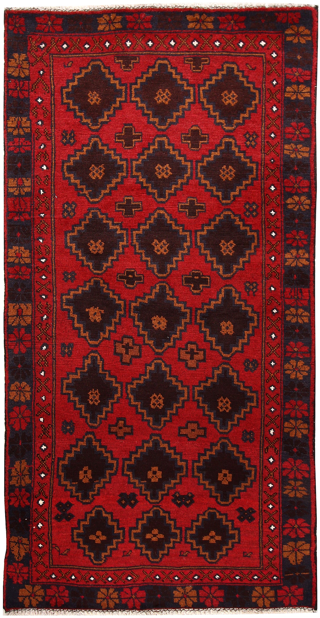 Firebrick Baluchi 3' 3 x 6' 6 - No. 62482 - ALRUG Rug Store