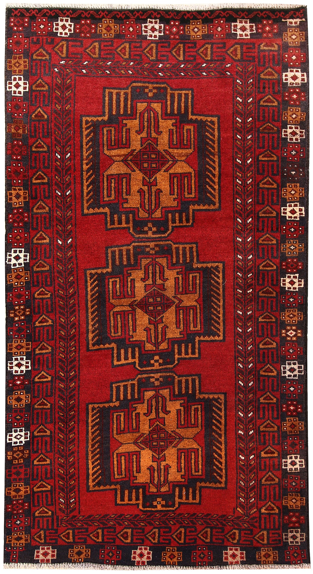 Firebrick Baluchi 3' 6 x 6' 6 - No. 62494 - ALRUG Rug Store