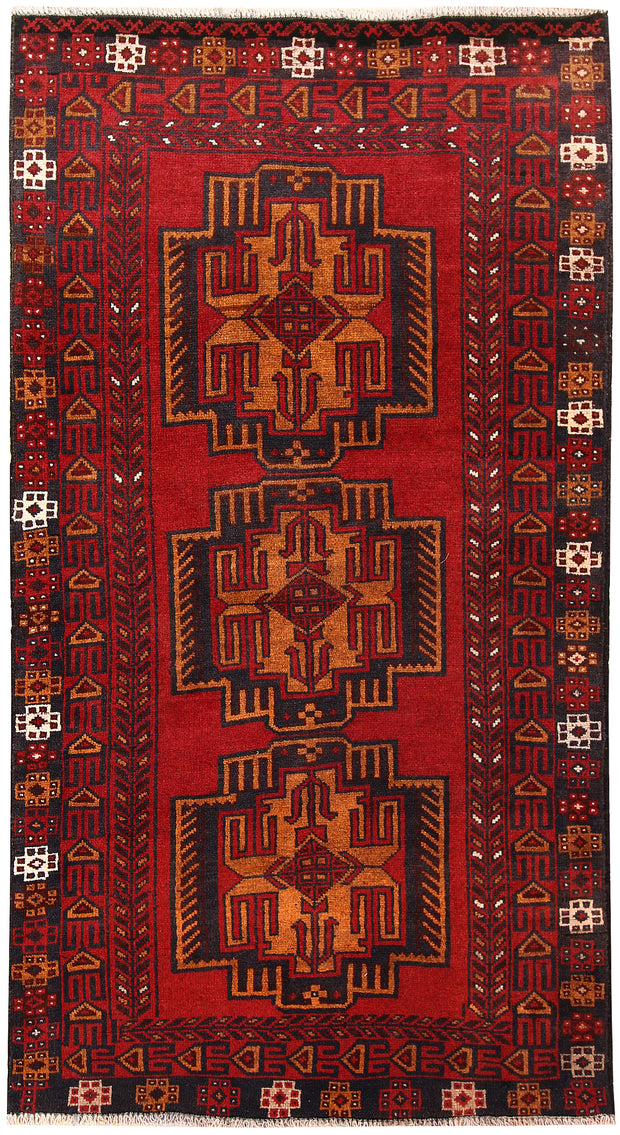 Firebrick Baluchi 3' 6 x 6' 6 - No. 62494 - ALRUG Rug Store