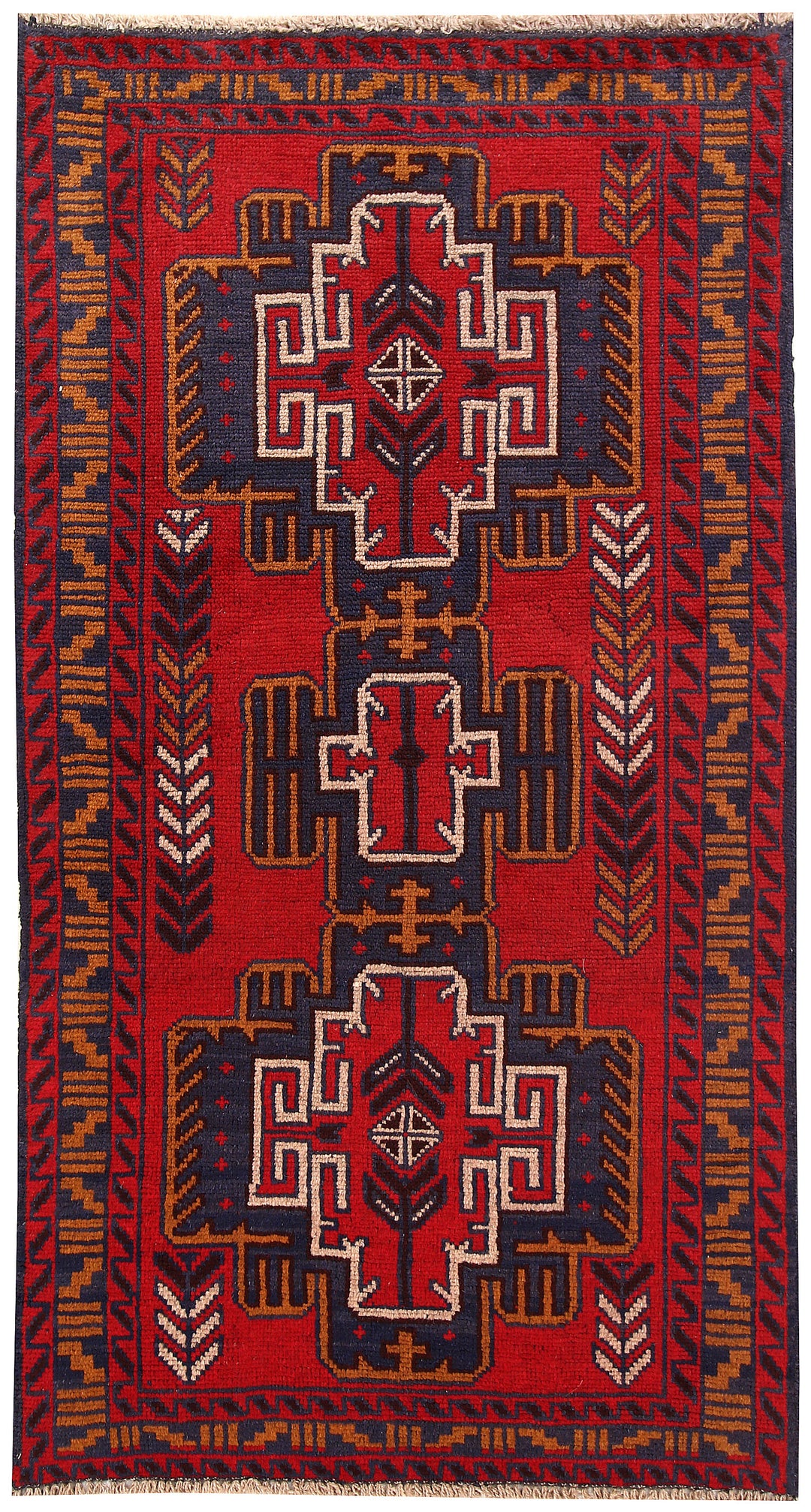 Firebrick Baluchi 3' 4 x 3' 7 - No. 62496 - ALRUG Rug Store