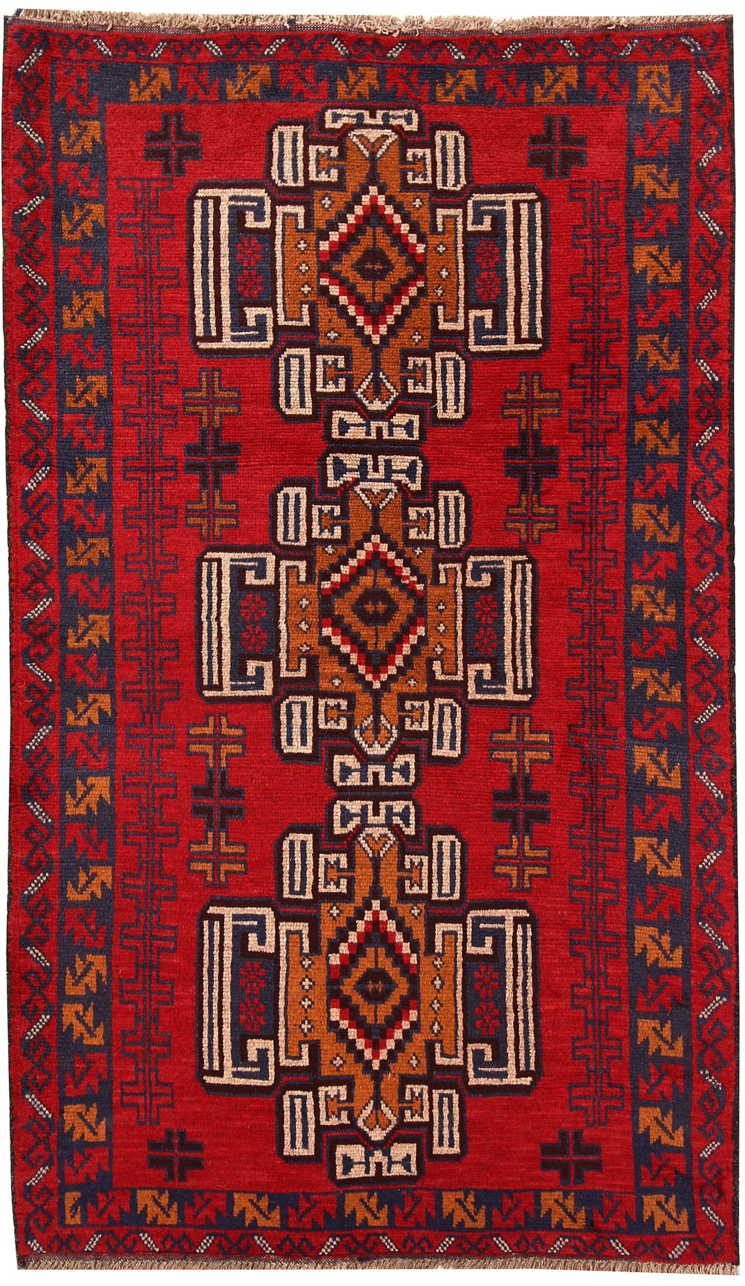 Firebrick Baluchi 3' 8 x 6' 2 - No. 62498 - ALRUG Rug Store