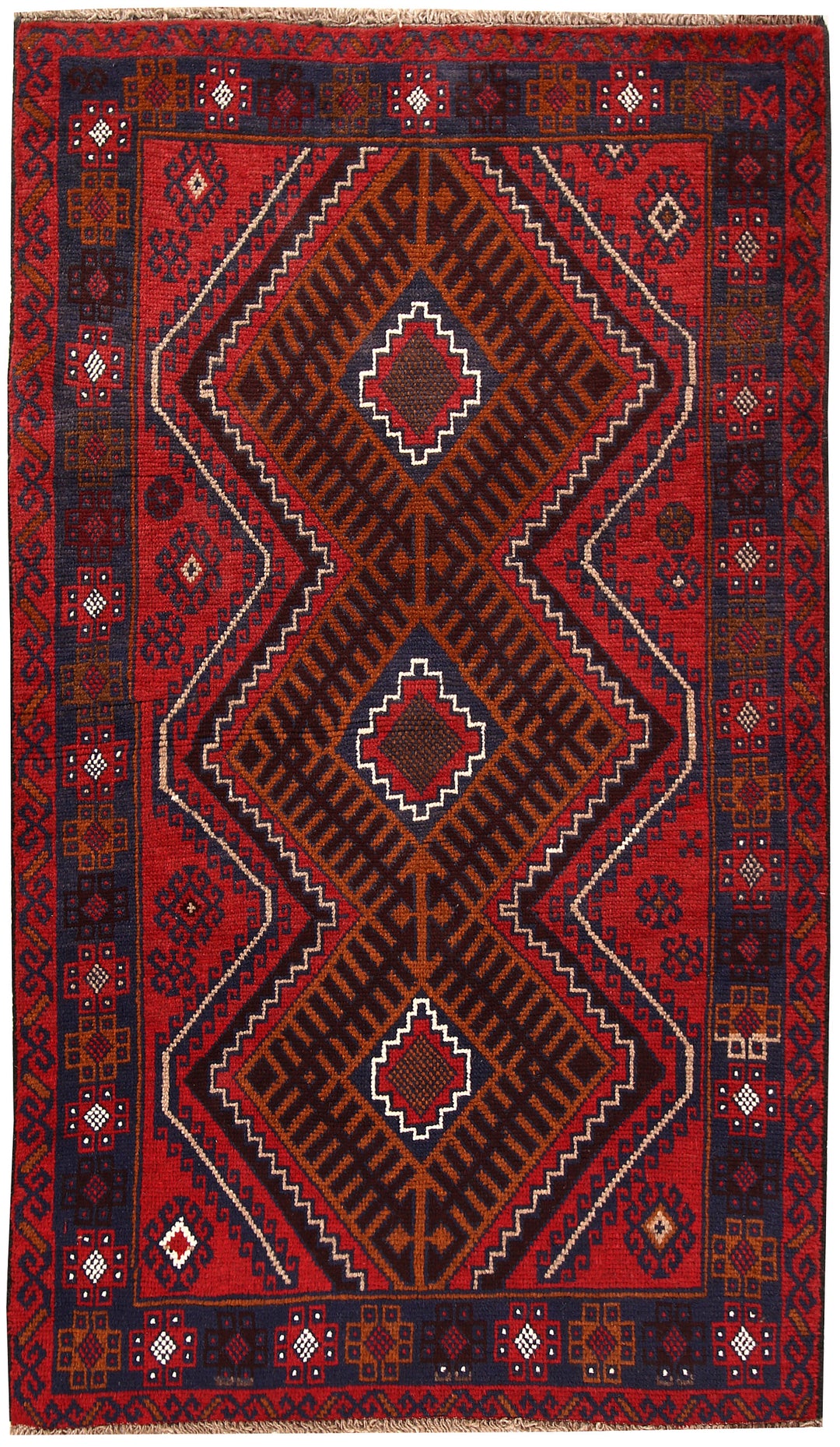 Firebrick Baluchi 3' 7 x 6' 2 - No. 62500 - ALRUG Rug Store