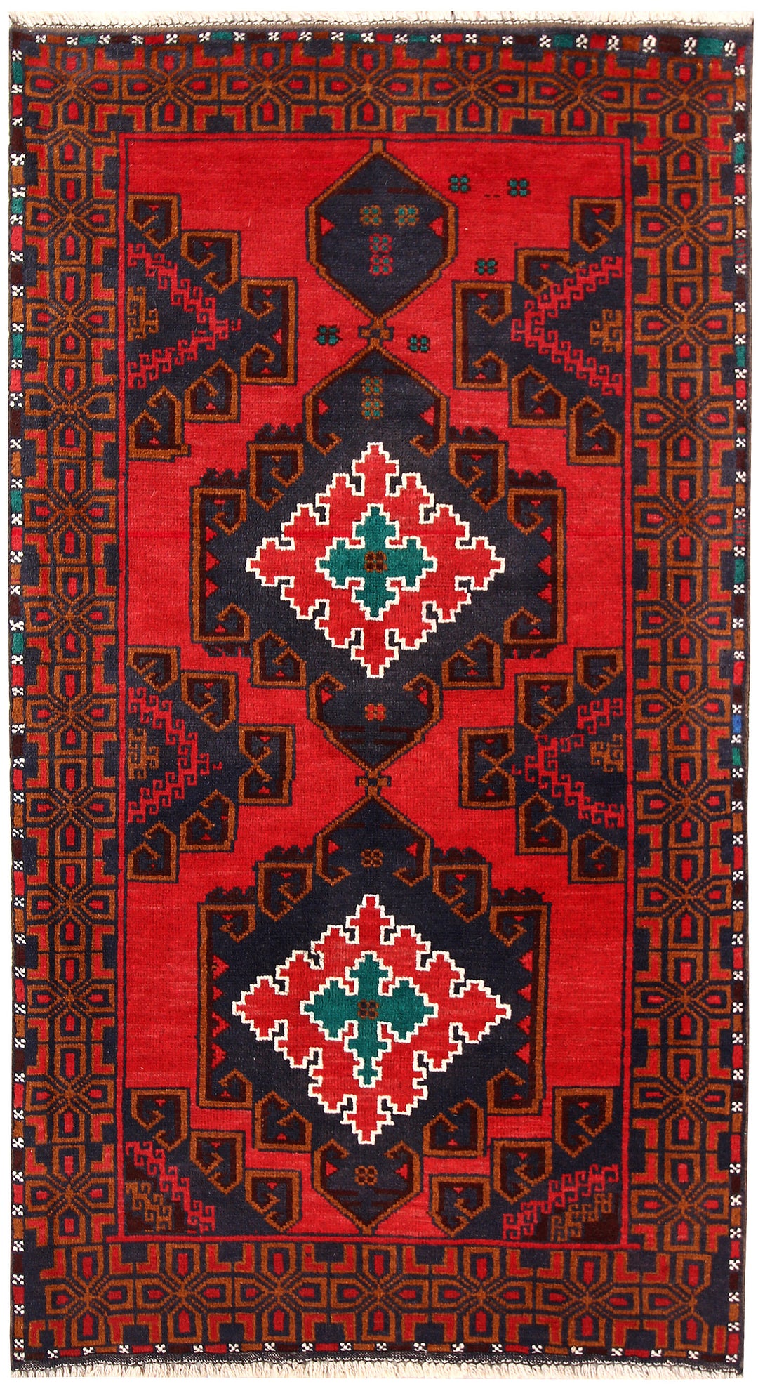 Firebrick Baluchi 3' 5 x 6' 1 - No. 62507 - ALRUG Rug Store