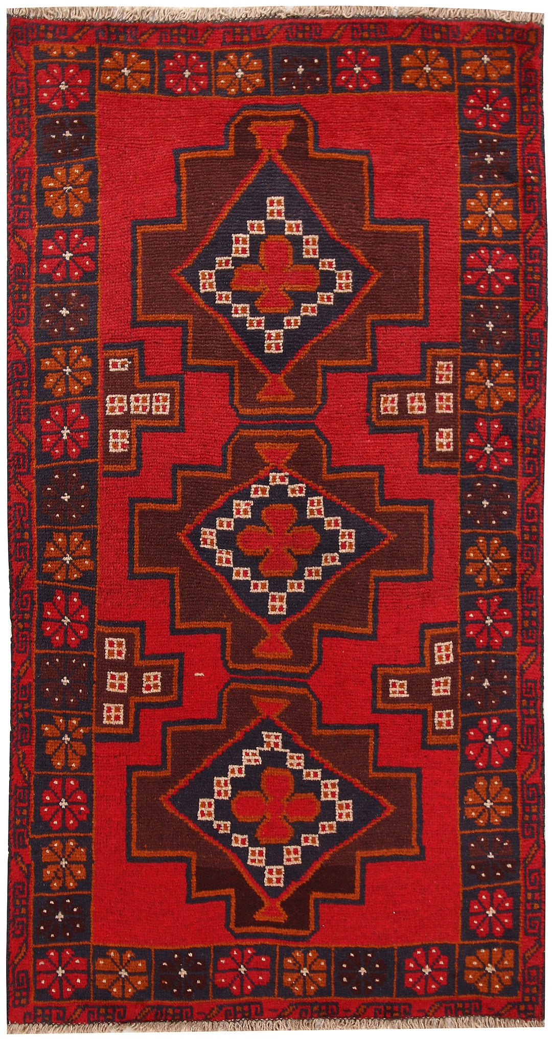 Firebrick Baluchi 3' 6 x 6' 5 - No. 62508 - ALRUG Rug Store